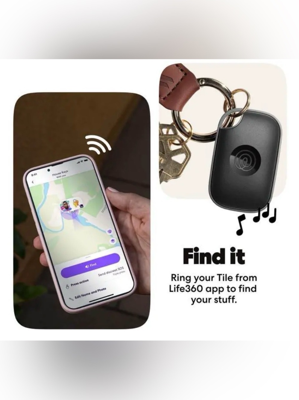 TILE PRO TRACKER: FIND YOUR PHONE, LOST/STOLEN ITEMS, STAY SAFE WITH SOS - NWT - Picture 4 of 8